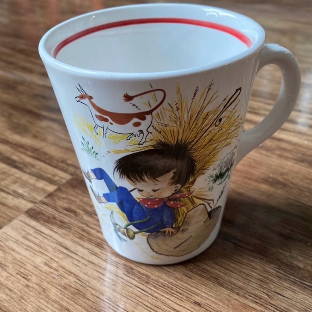 VTG mug made in England ~ Nursery Rhyme “Little Boy Blue 1970s